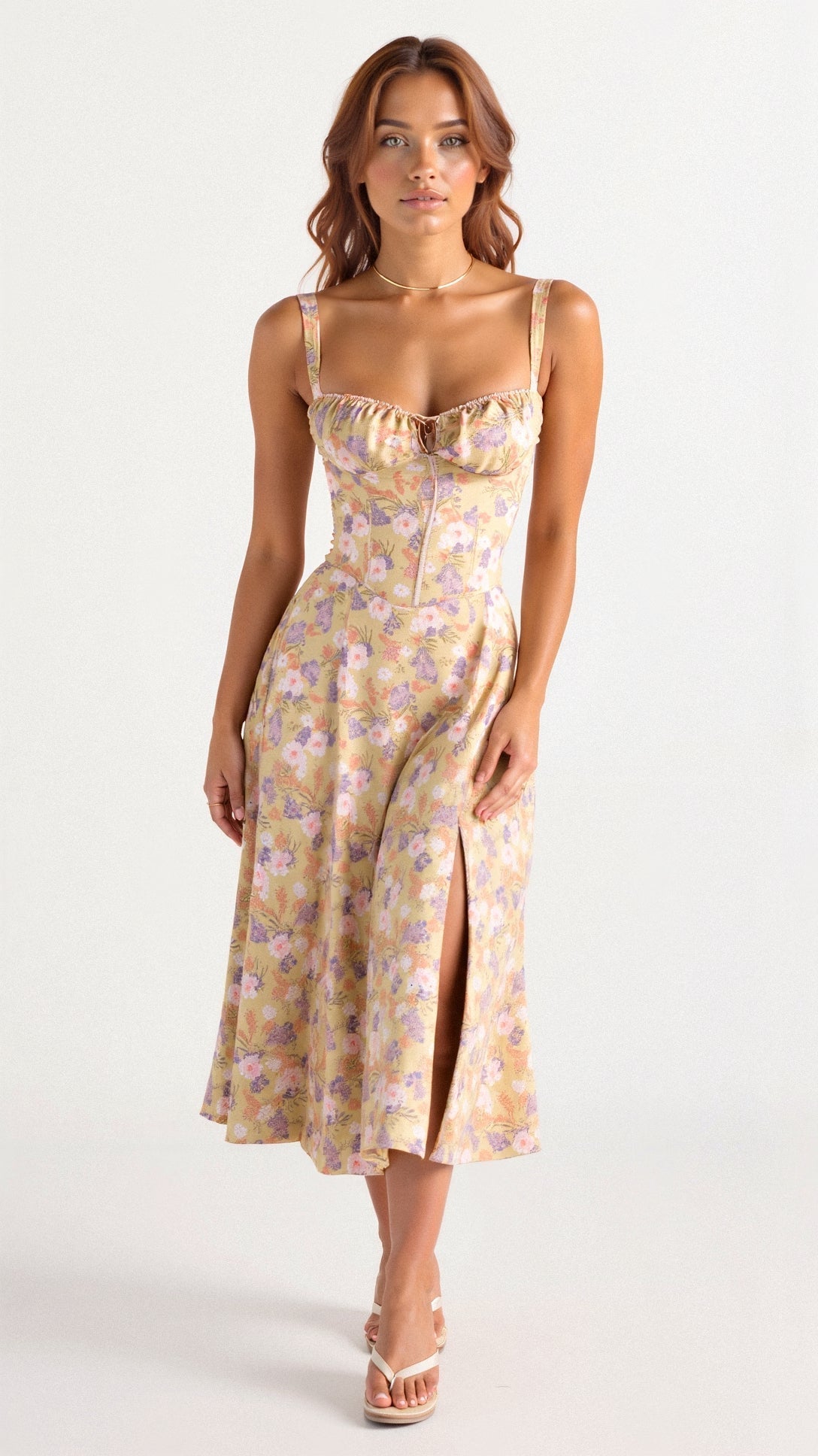 Vestido Midi para Mujer – Diseño de Corsé para una Silueta Estilizada y un Look Elegante