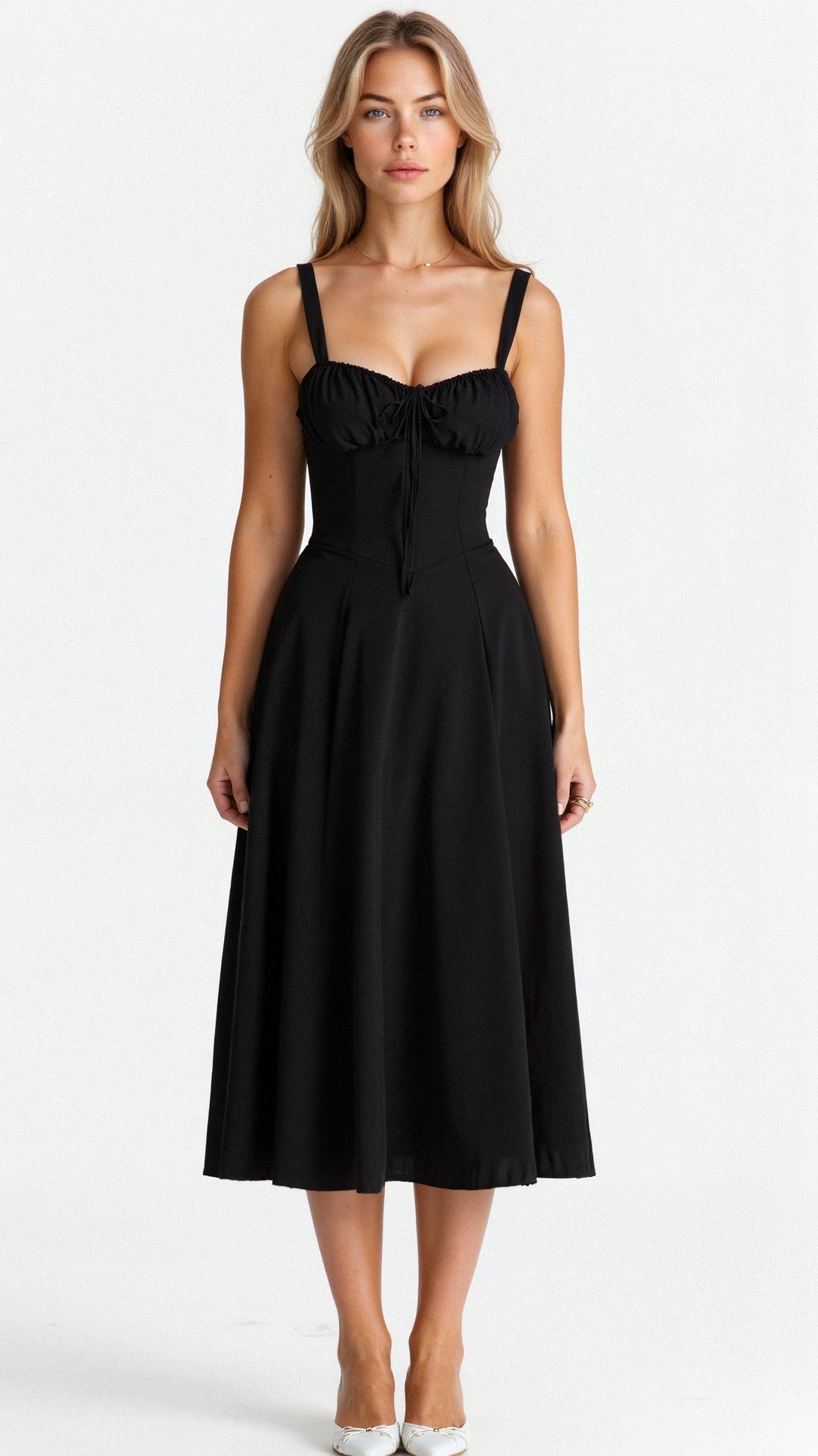 Vestido Midi para Mujer – Diseño de Corsé para una Silueta Estilizada y un Look Elegante