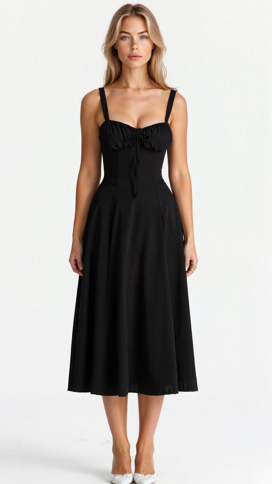 Vestido Midi para Mujer – Diseño de Corsé para una Silueta Estilizada y un Look Elegante