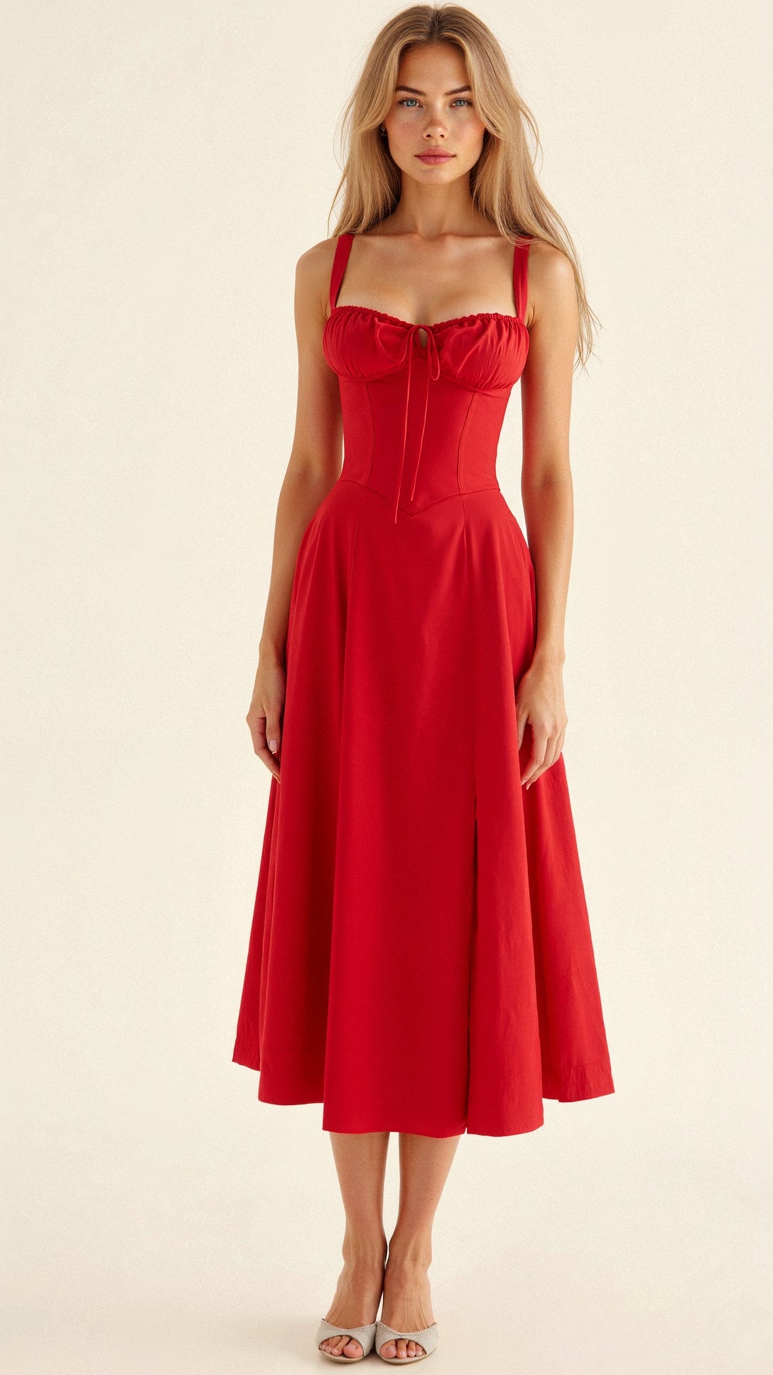 Vestido Midi para Mujer – Diseño de Corsé para una Silueta Estilizada y un Look Elegante