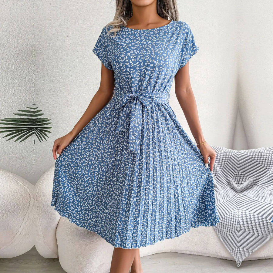 Vestido Midi para Mujer en Línea A con Plisado