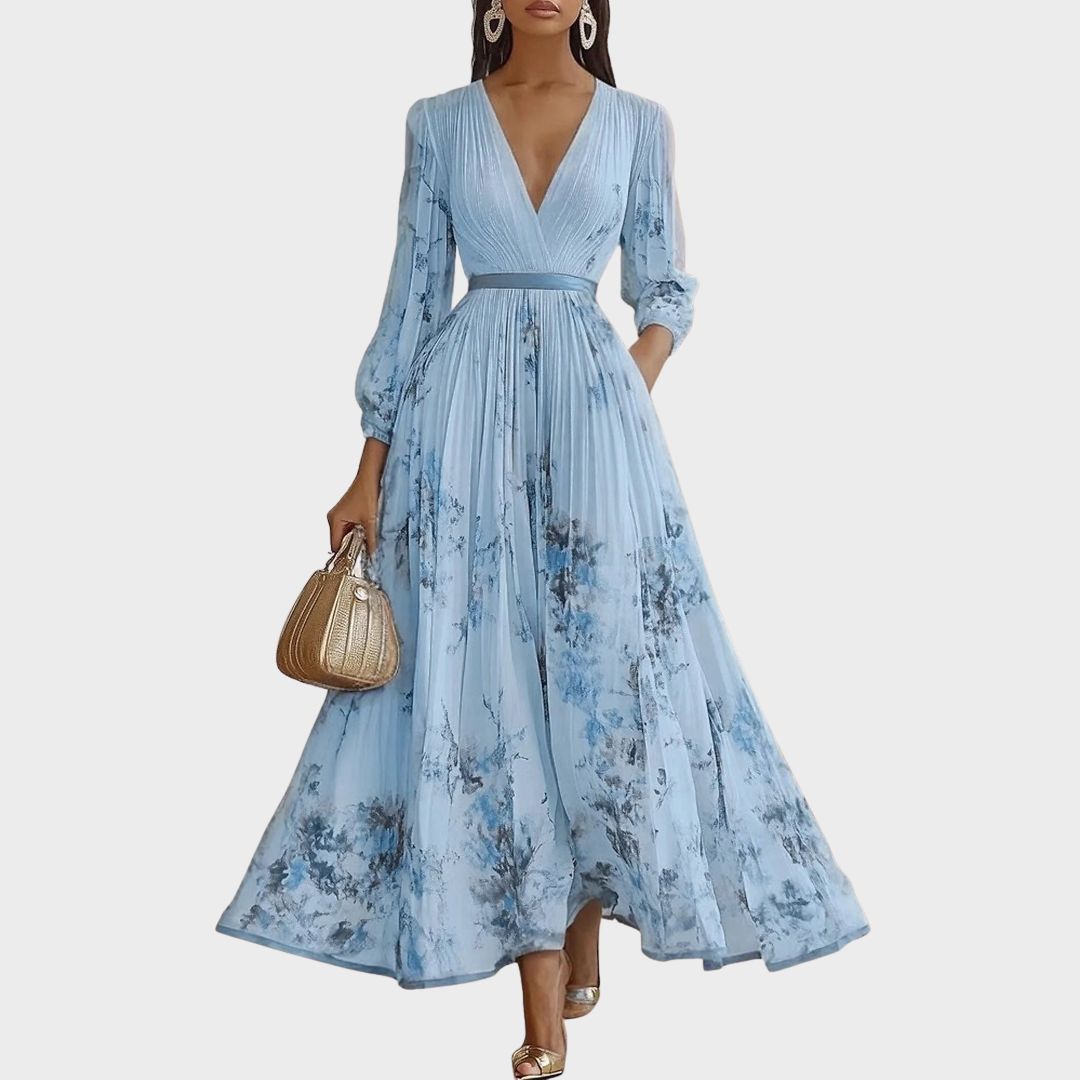 Vestido midi sin mangas con corte en A para mujer