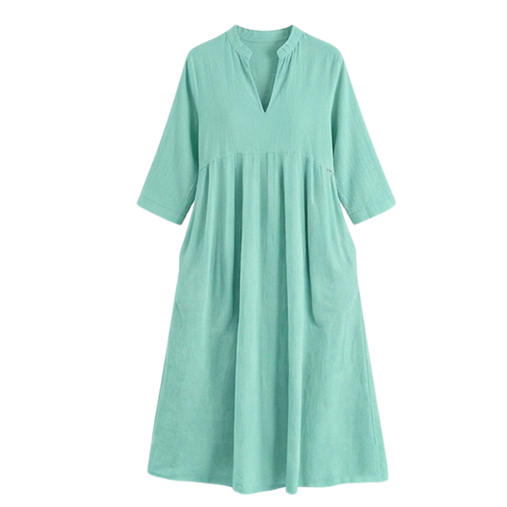 Vestido midi suave para mujer con bolsillos