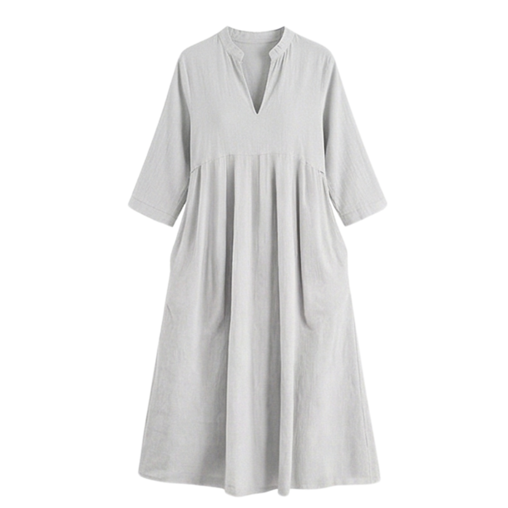 Vestido midi suave para mujer con bolsillos