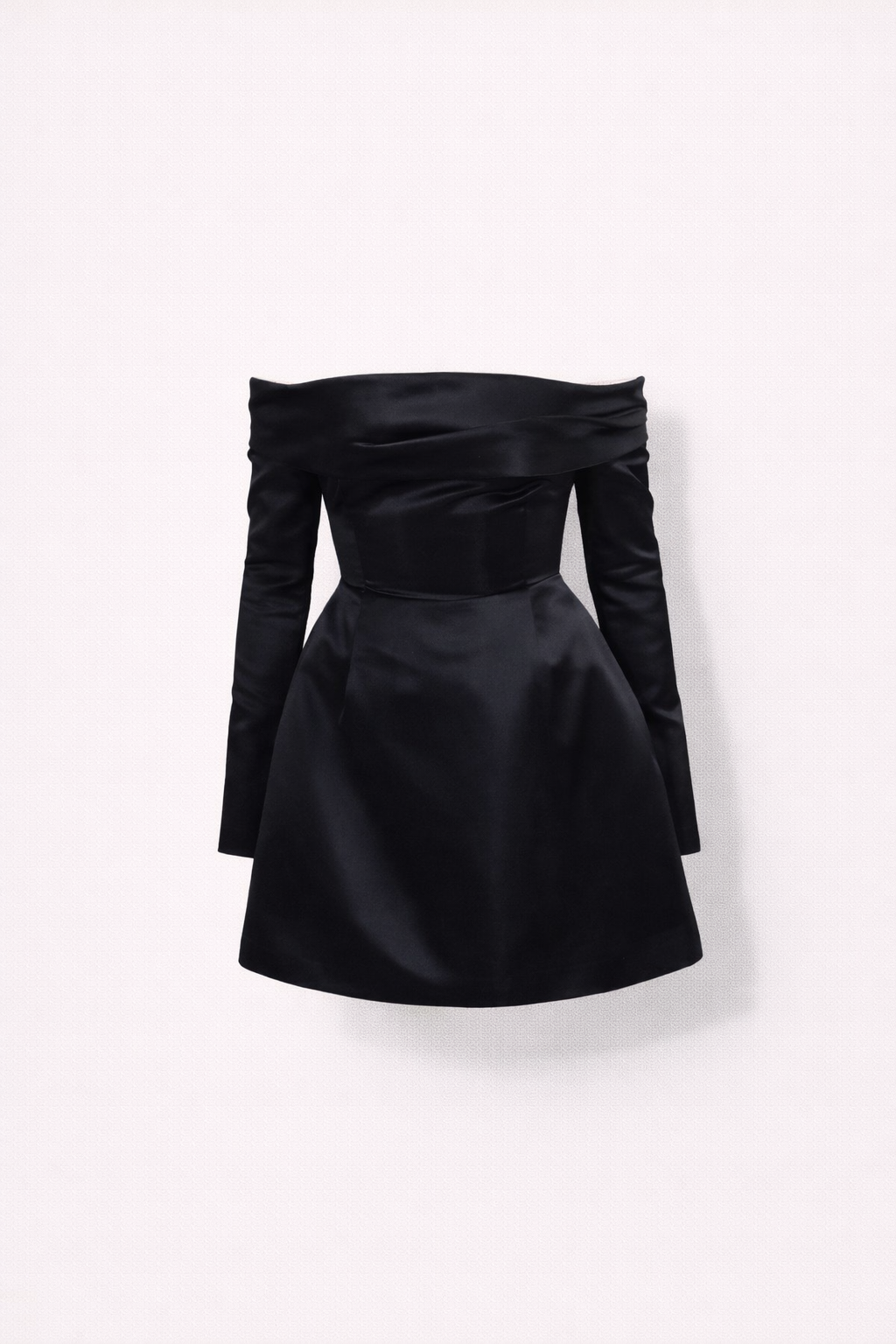 Vestido mini para mujer con hombros descubiertos, manga larga y estilo urbano chic