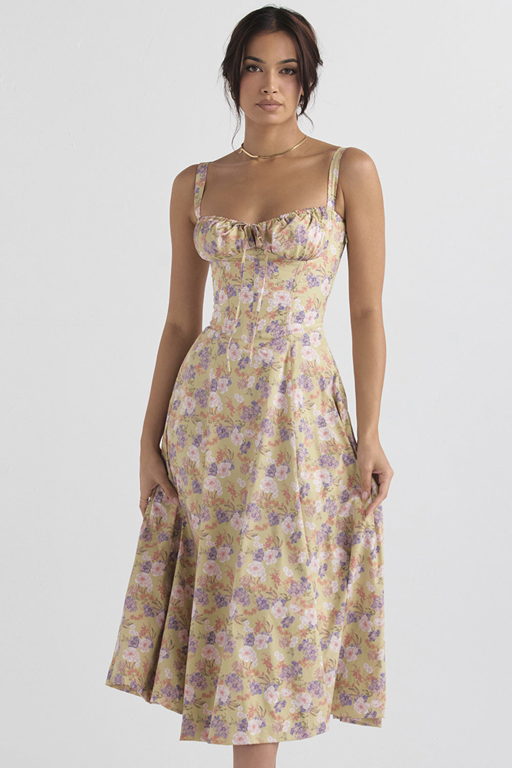 Vestido primaveral - Vestido floral de fiesta