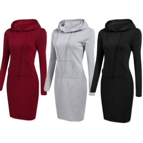 Vestido sudadera ajustado con capucha