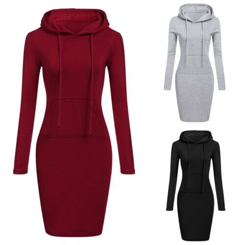 Vestido sudadera ajustado con capucha