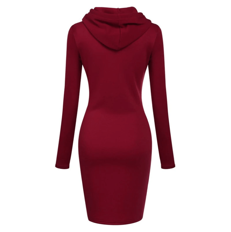 Vestido sudadera ajustado con capucha