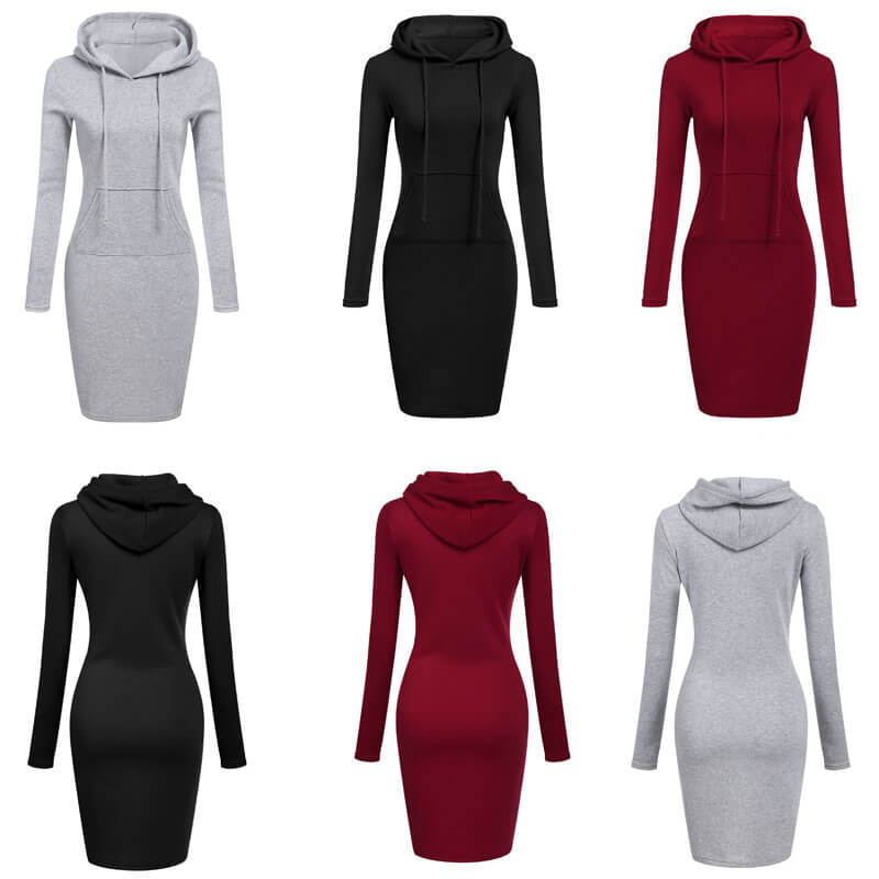 Vestido sudadera ajustado con capucha