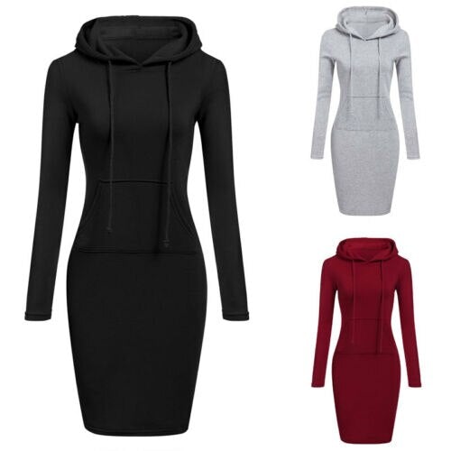 Vestido sudadera ajustado con capucha