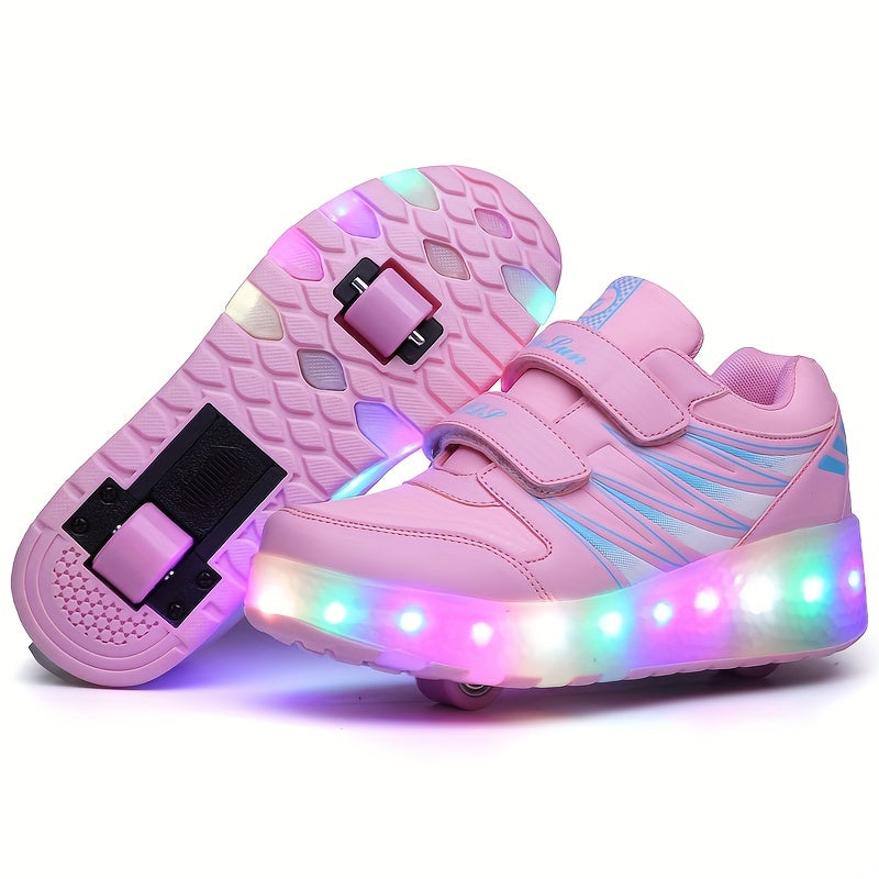 Zapatillas con ruedas luminosas para niños que aman el movimiento