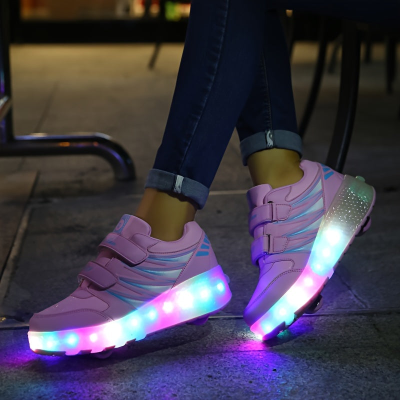 Zapatillas con ruedas luminosas para niños que aman el movimiento