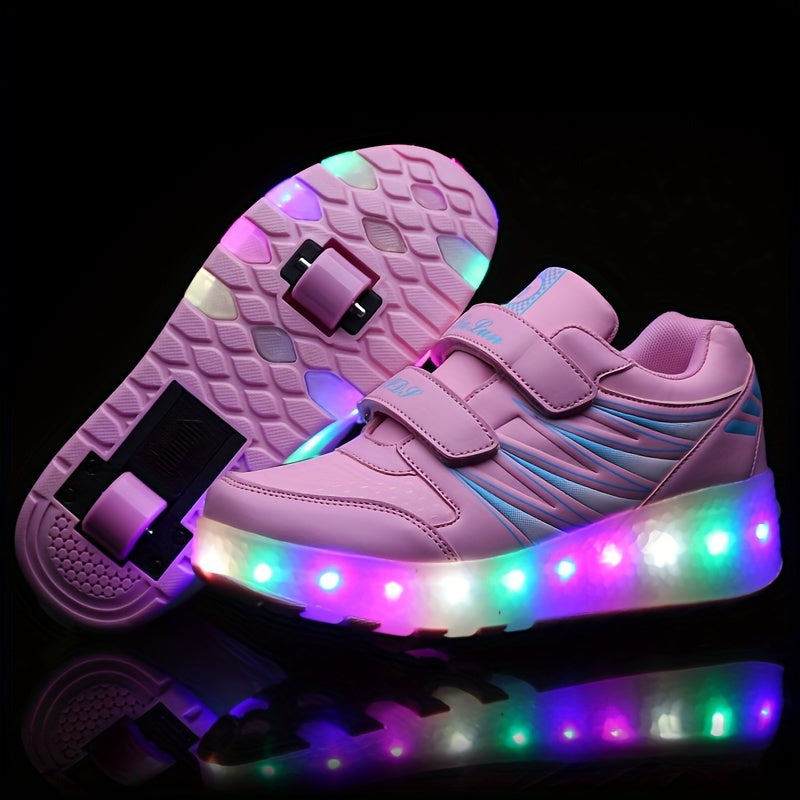 Zapatillas con ruedas luminosas para niños que aman el movimiento