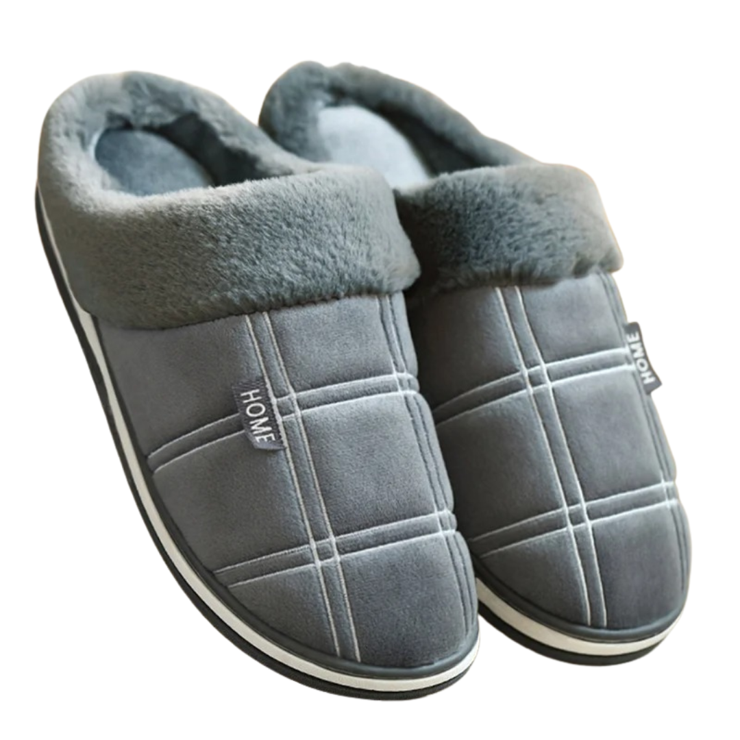 Zapatillas de casa de lona a rayas para hombre