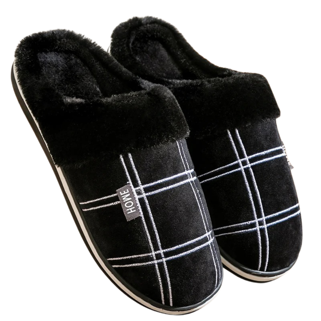 Zapatillas de casa de lona a rayas para hombre
