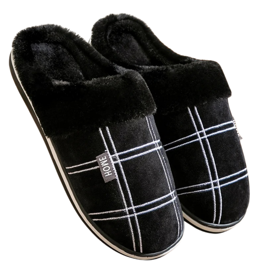 Zapatillas de casa de lona a rayas para hombre