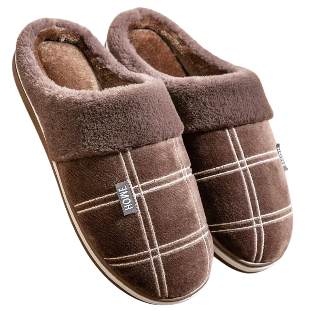 Zapatillas de casa de lona a rayas para hombre