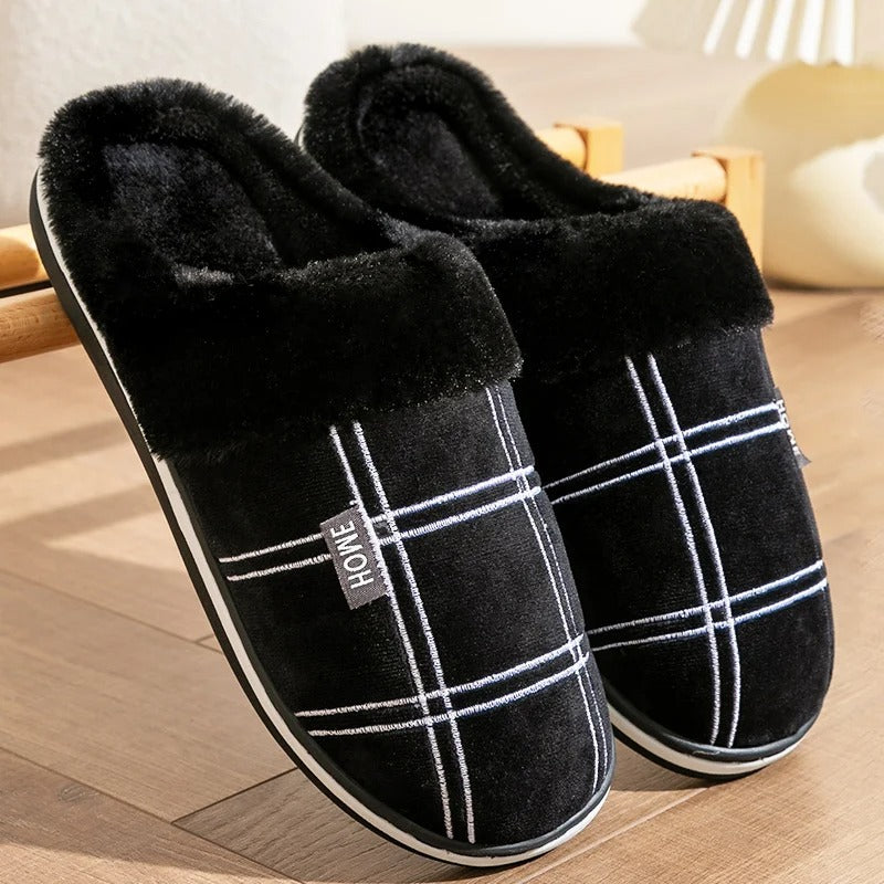 Zapatillas de casa de lona a rayas para hombre