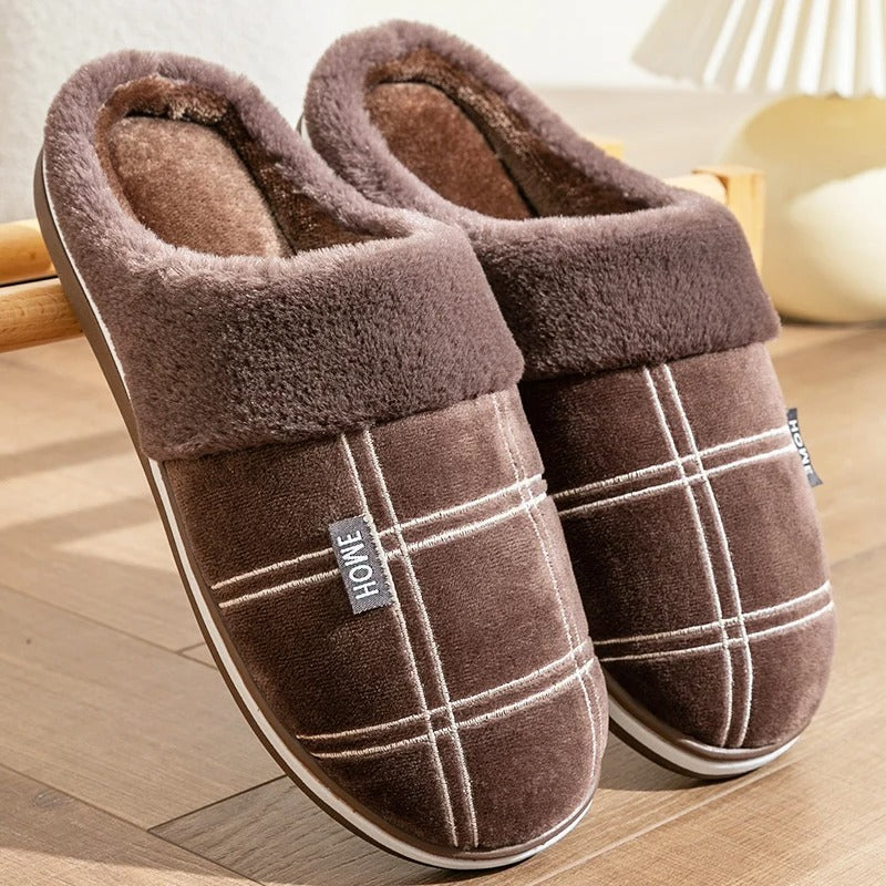 Zapatillas de casa de lona a rayas para hombre