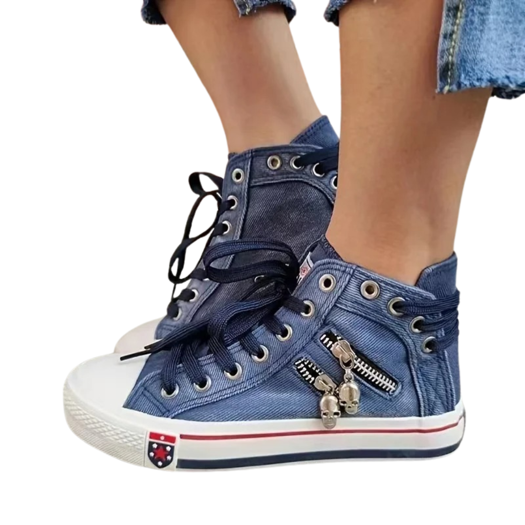 Zapatillas de deporte altas denim para mujer