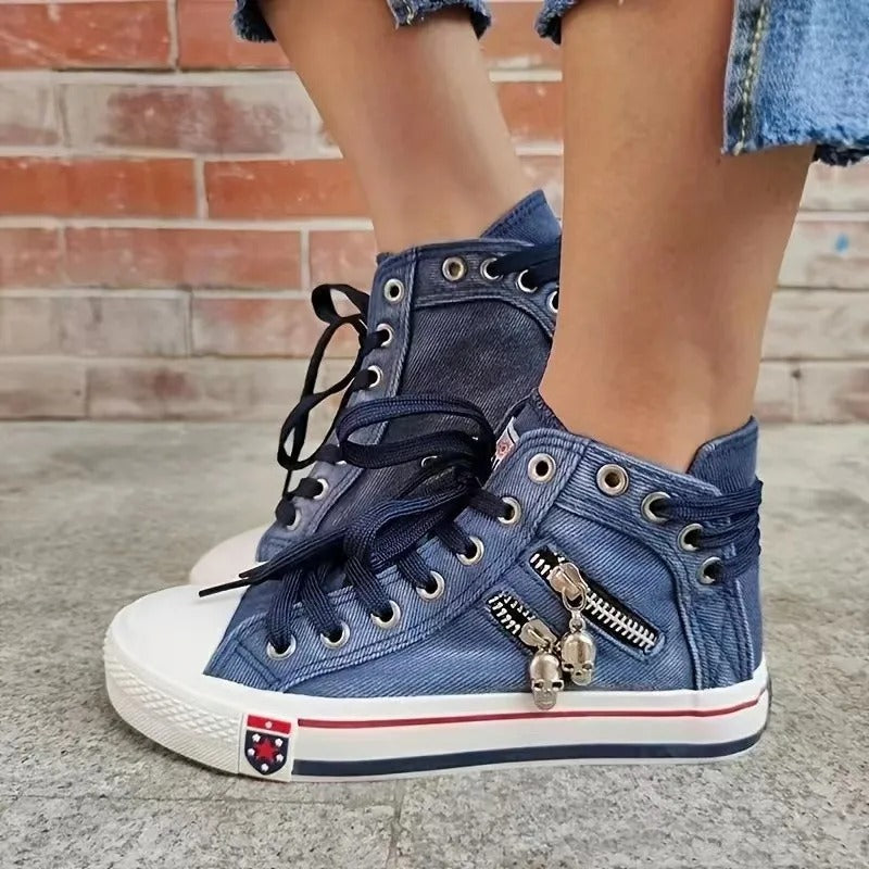 Zapatillas de deporte altas denim para mujer