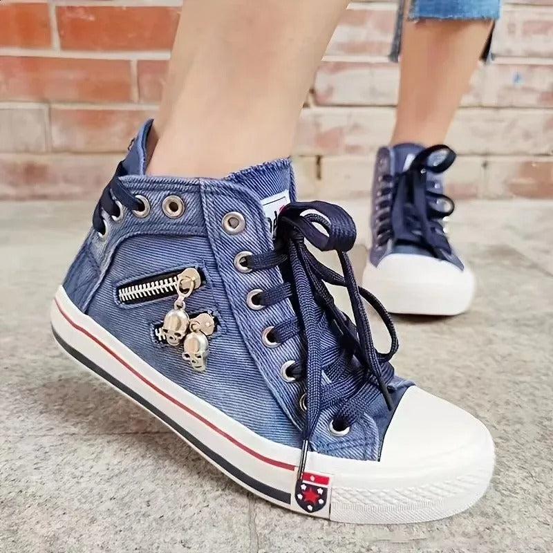 Zapatillas de deporte altas denim para mujer