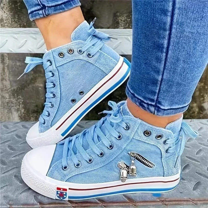 Zapatillas de deporte altas denim para mujer
