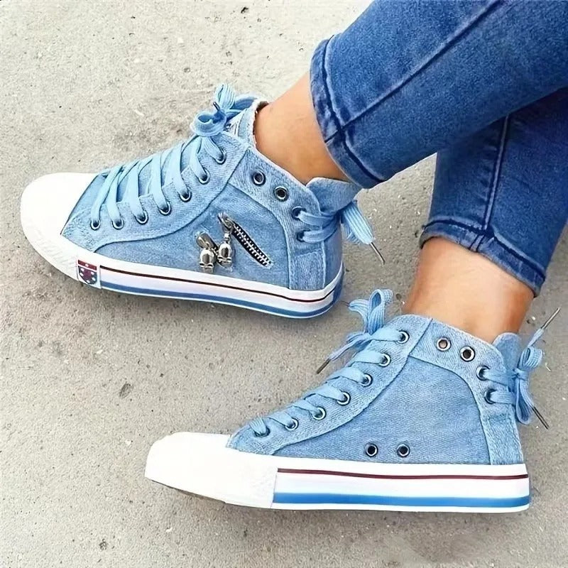 Zapatillas de deporte altas denim para mujer