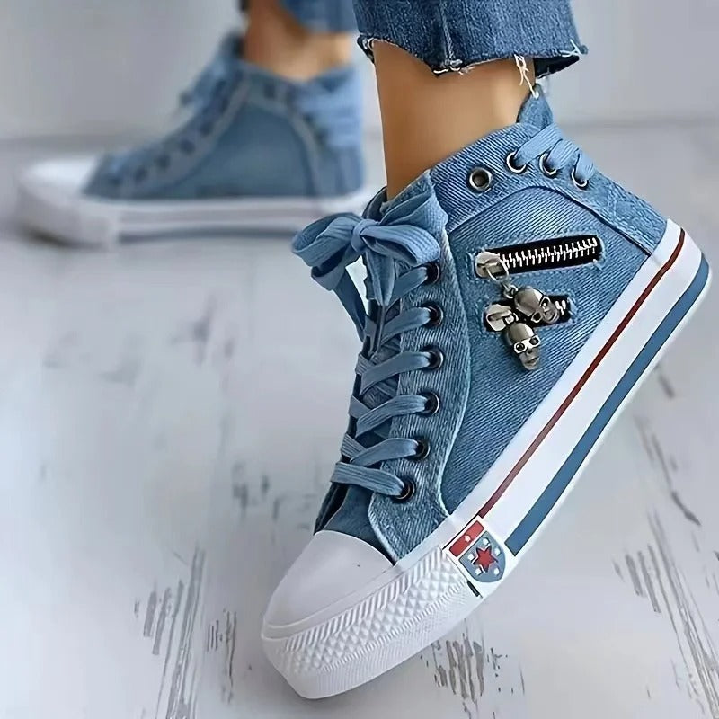 Zapatillas de deporte altas denim para mujer