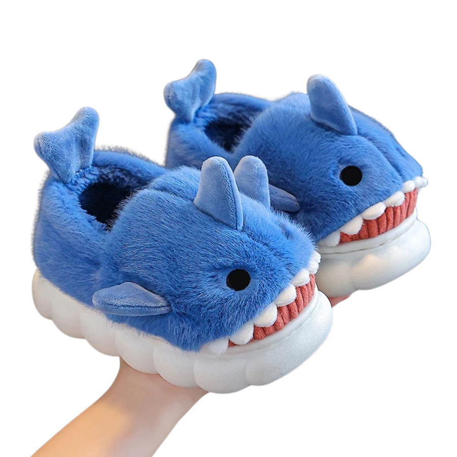 Zapatillas de estar por casa infantiles antideslizantes con diseño de tiburón