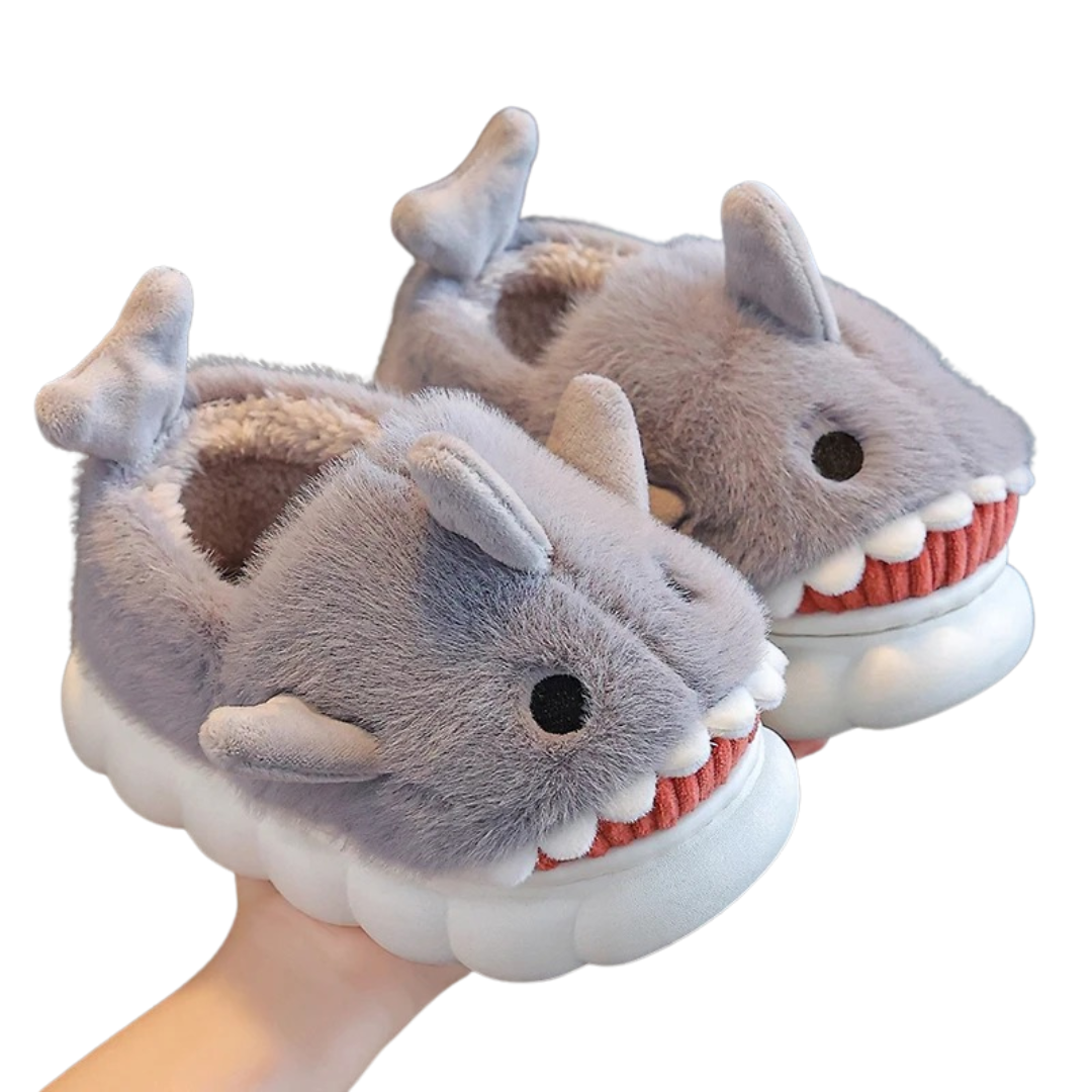 Zapatillas de estar por casa infantiles antideslizantes con diseño de tiburón
