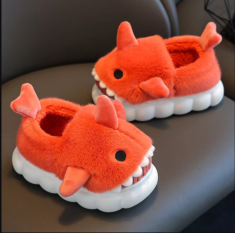 Zapatillas de estar por casa infantiles antideslizantes con diseño de tiburón