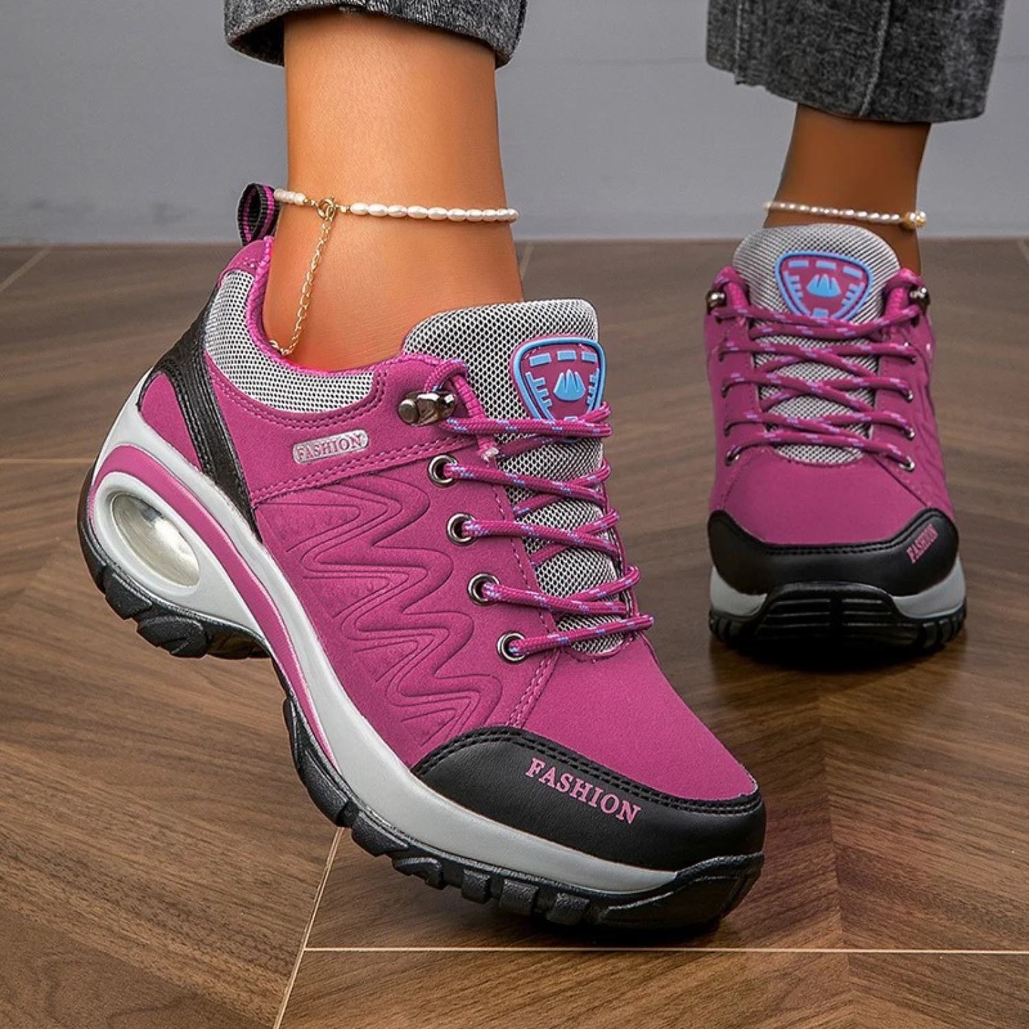 Zapatillas de senderismo impermeables para mujer con diseño multicolor