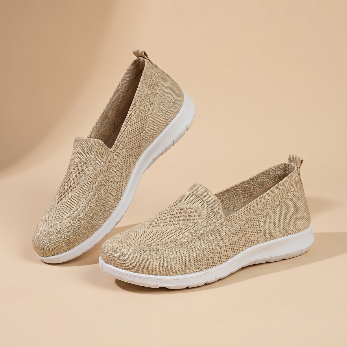 Zapatillas Deporte Slip-On de Punto para Mujer | Calzado de Paseo Transpirable con Amortiguación