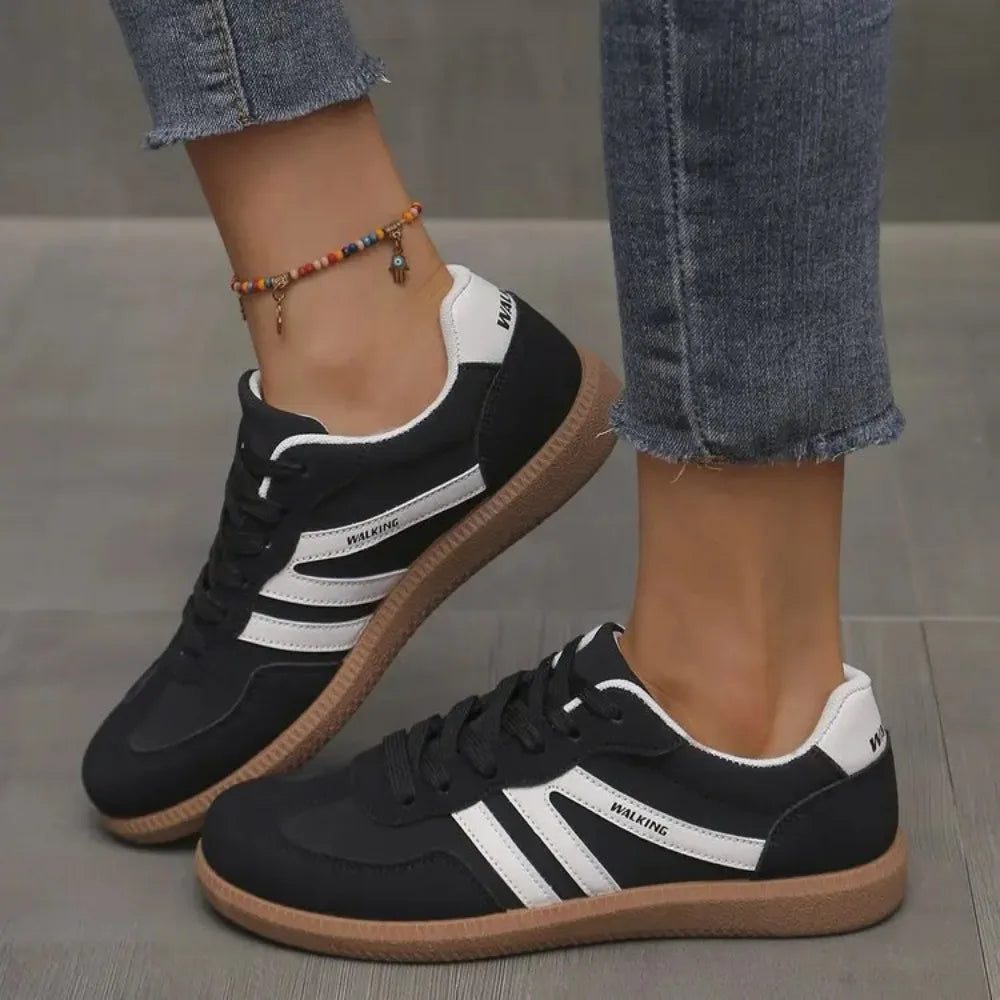 Zapatillas deportivas casuales para mujer con cordones