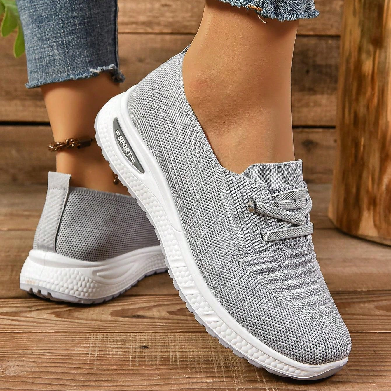 Zapatillas deportivas ortopédicas con soporte para el arco mejorado y amortiguación – Diseño sin cordones y transpirable