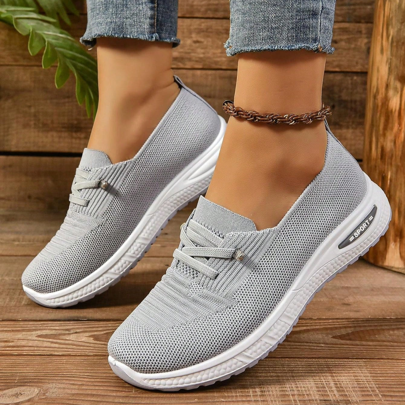 Zapatillas deportivas ortopédicas con soporte para el arco mejorado y amortiguación – Diseño sin cordones y transpirable
