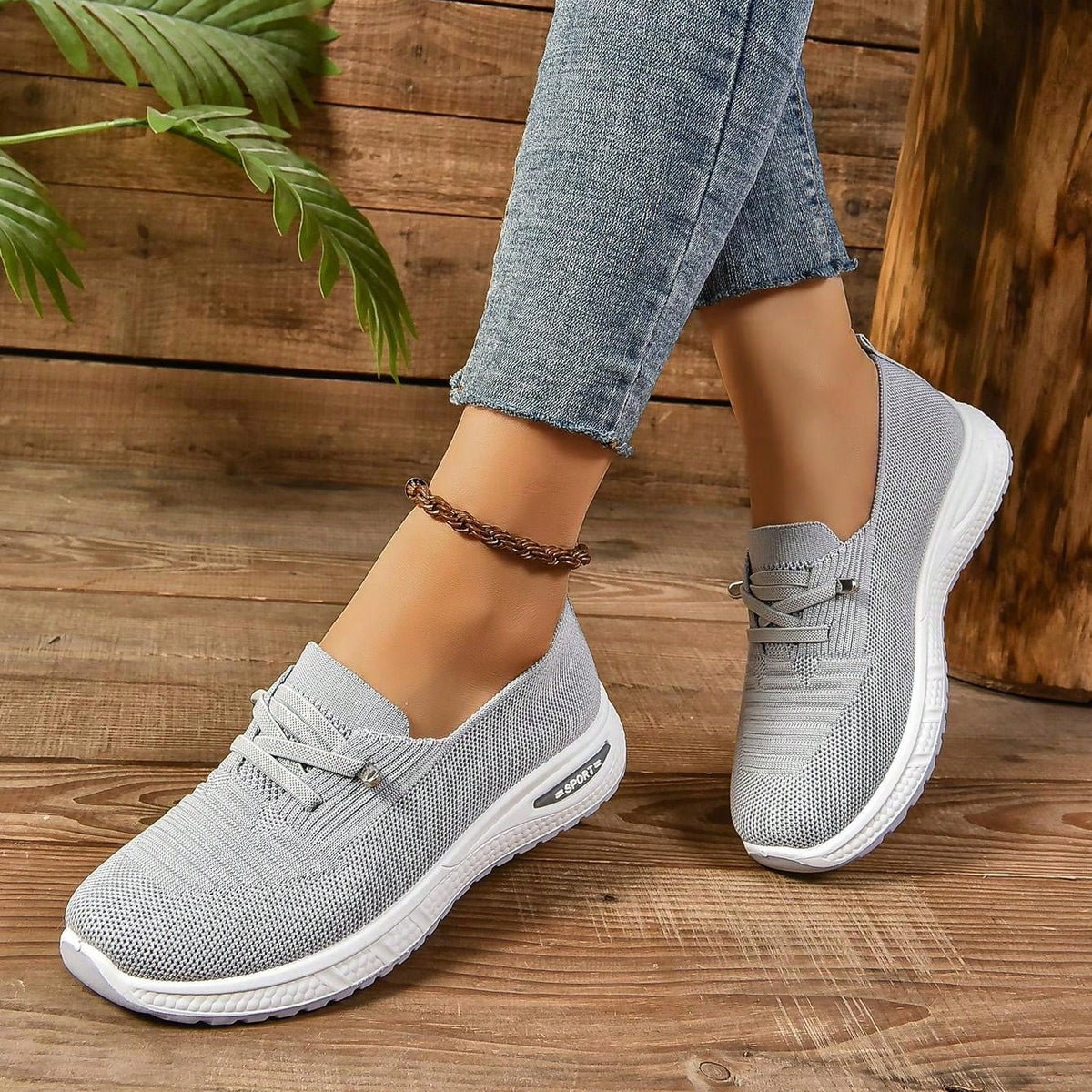 Zapatillas deportivas ortopédicas con soporte para el arco mejorado y amortiguación – Diseño sin cordones y transpirable