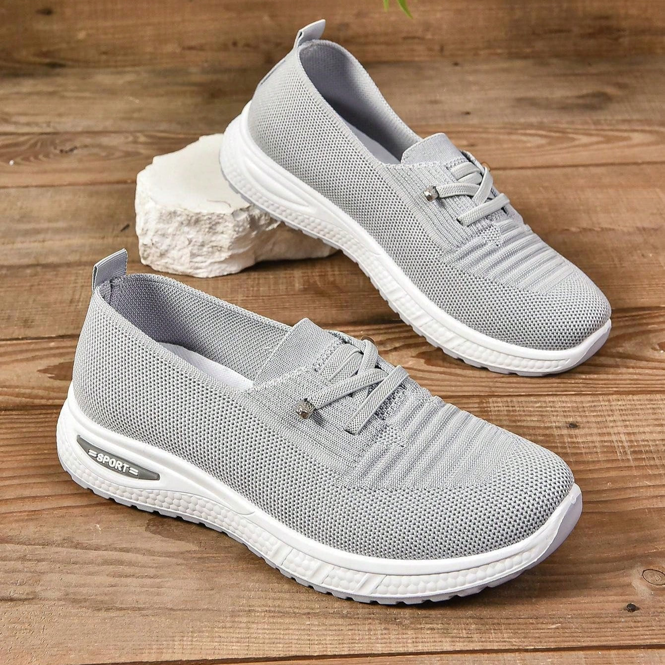Zapatillas deportivas ortopédicas con soporte para el arco mejorado y amortiguación – Diseño sin cordones y transpirable