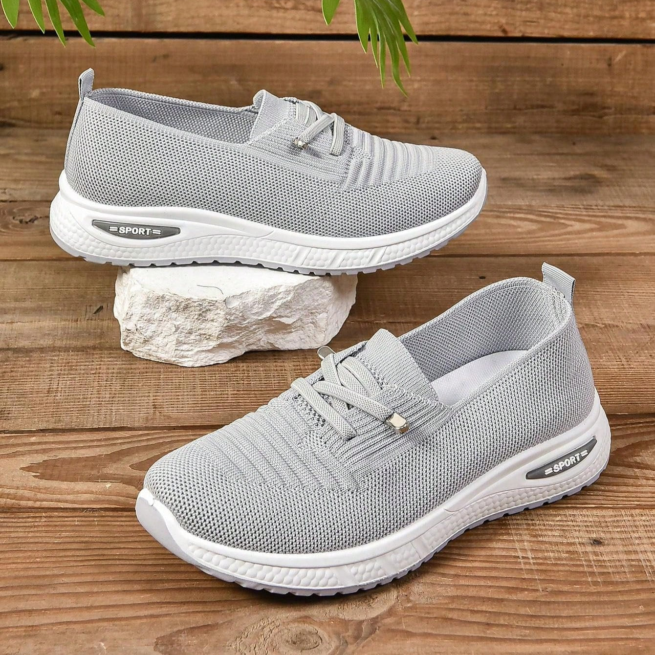Zapatillas deportivas ortopédicas con soporte para el arco mejorado y amortiguación – Diseño sin cordones y transpirable