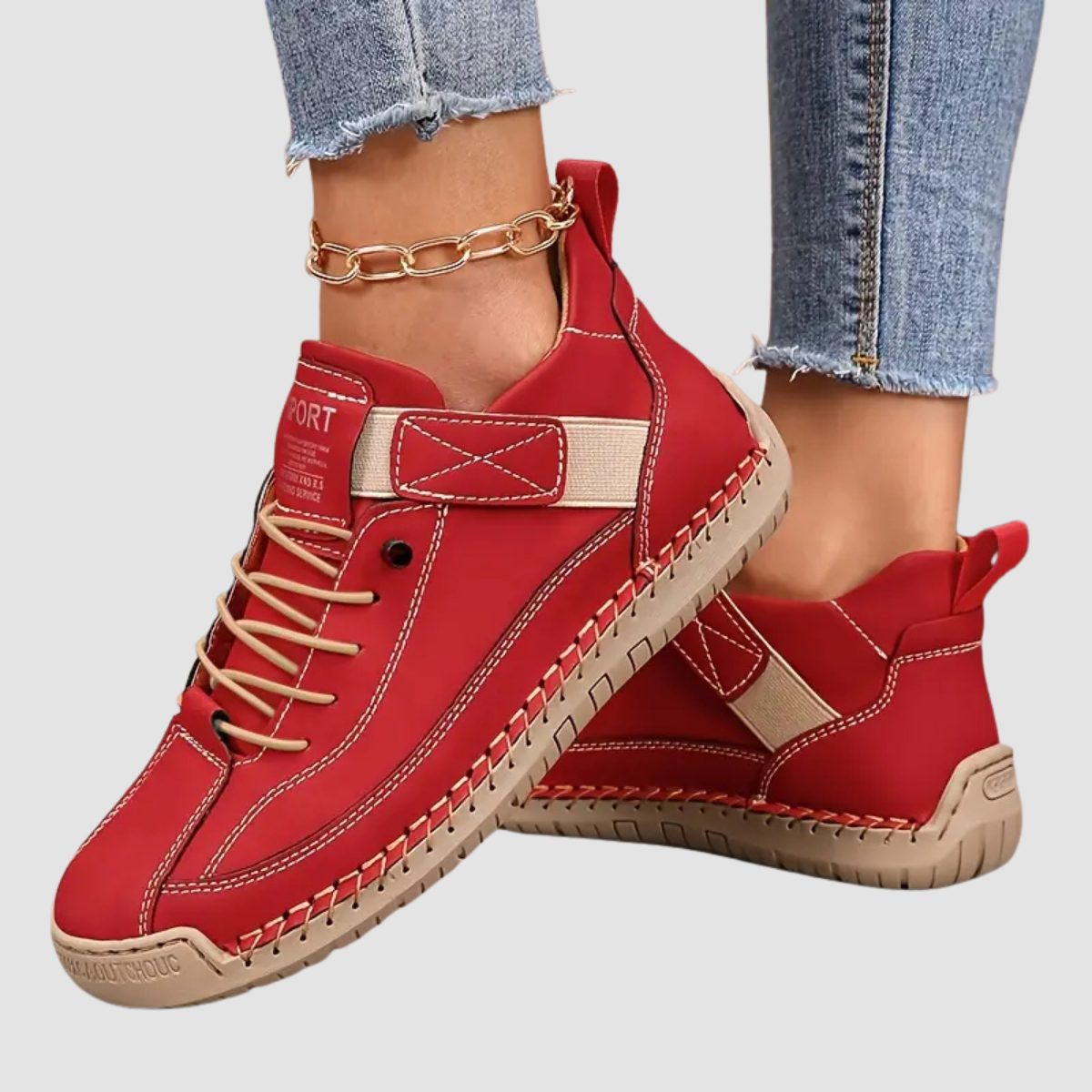 Zapatillas deportivas para mujer con suela ortopédica e inserciones elásticas