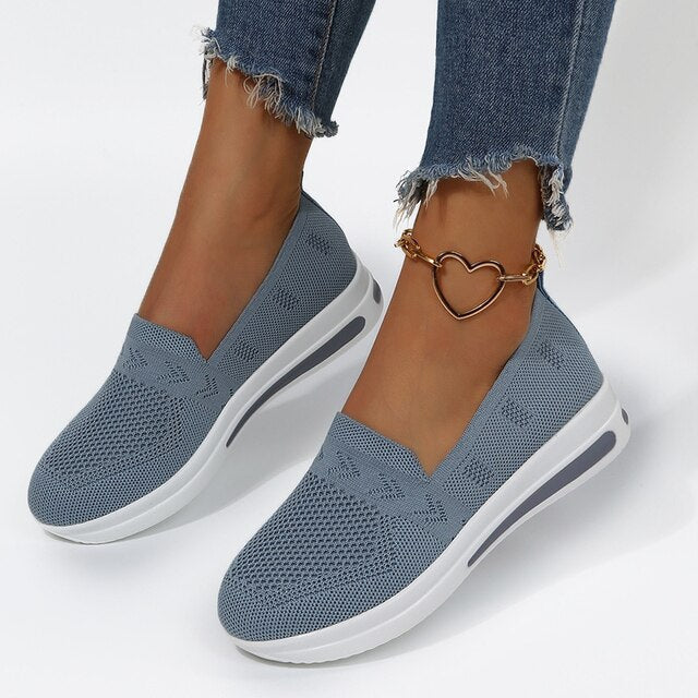 Zapatillas deportivas transpirables con puntera ancha para mujer