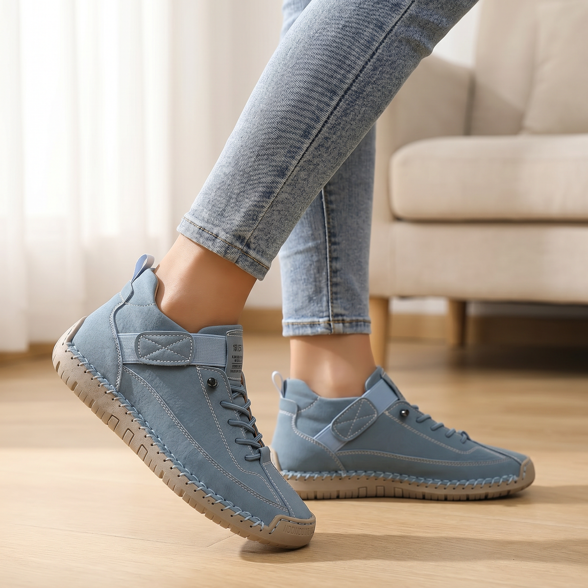 Zapatillas deportivas transpirables de textil para mujer | Calzado cómodo para pasear sin cordones
