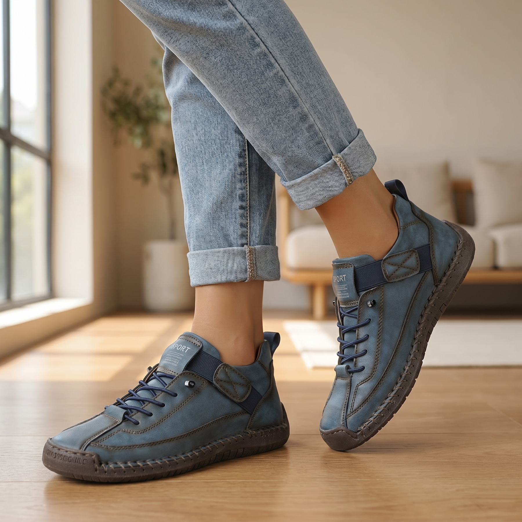 Zapatillas deportivas transpirables de textil para mujer | Calzado cómodo para pasear sin cordones