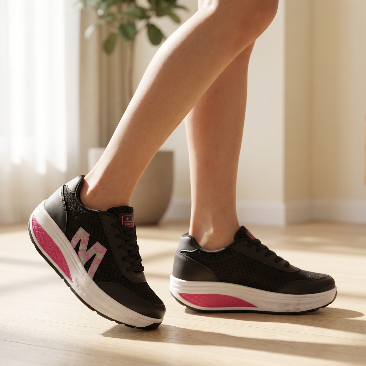 Zapatillas deportivas transpirables de textil para mujer | Cómodo calzado ortopédico para caminar