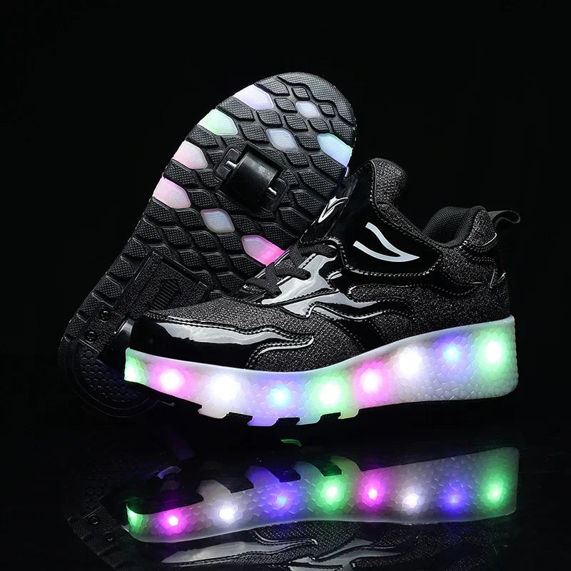 Zapatillas Infantiles con Luces LED y Ruedas – Cierre Fácil de Velcro para Juego Activo