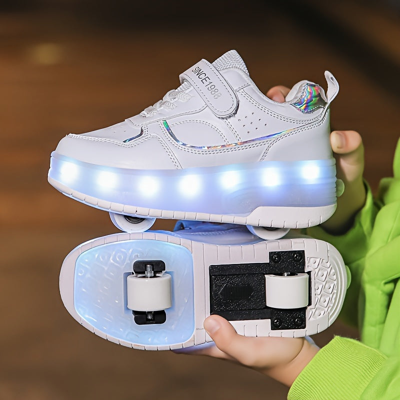Zapatillas infantiles con luces y ruedas