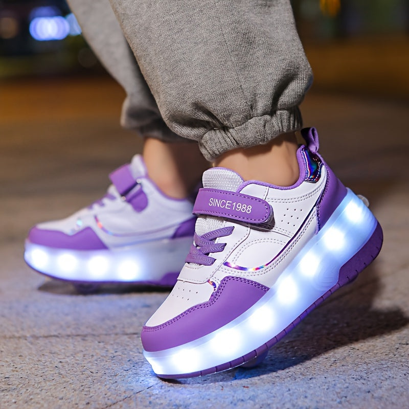 Zapatillas infantiles con luces y ruedas