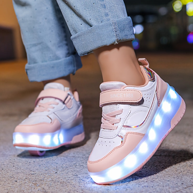 Zapatillas infantiles con luces y ruedas